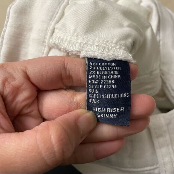 MADEWELL HIGH RISER SKINNY JEANS WHITE COTTON BLEND‎ STRETCH DENIM SIZE 31 - Picture 10 of 11